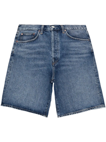 Wide-Leg Denim Shorts