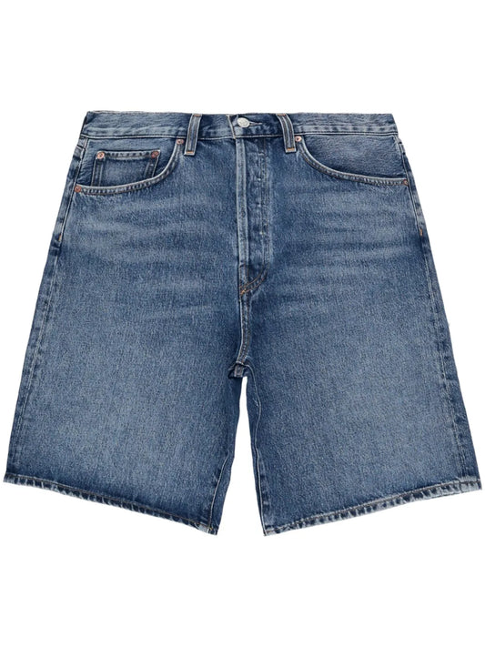 Wide-Leg Denim Shorts
