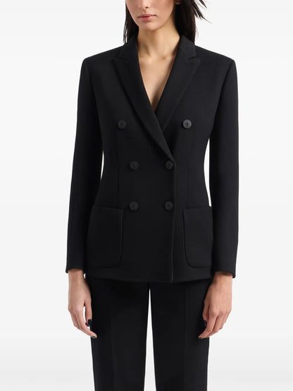 Notched-Lapels Double-Breasted Blazer