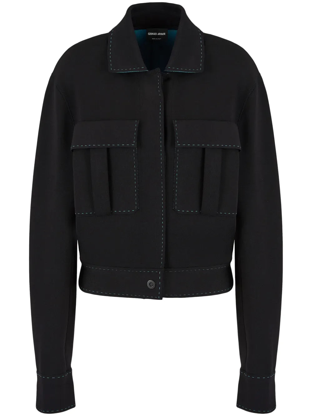 Buttoned-Up Contrasting Jacket