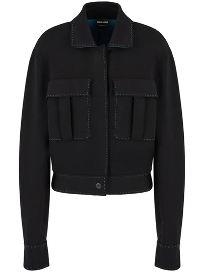 Buttoned-Up Contrasting Jacket