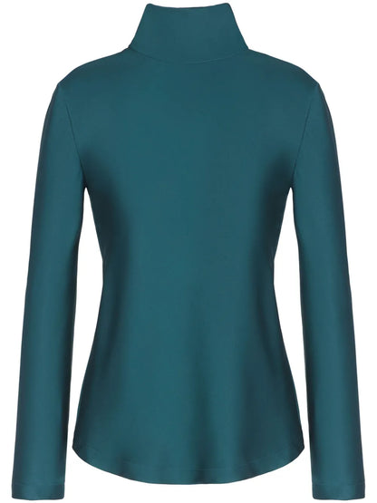 Mock-Neck Silk Top