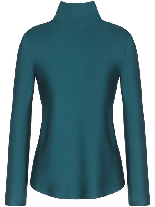 Mock-Neck Silk Top