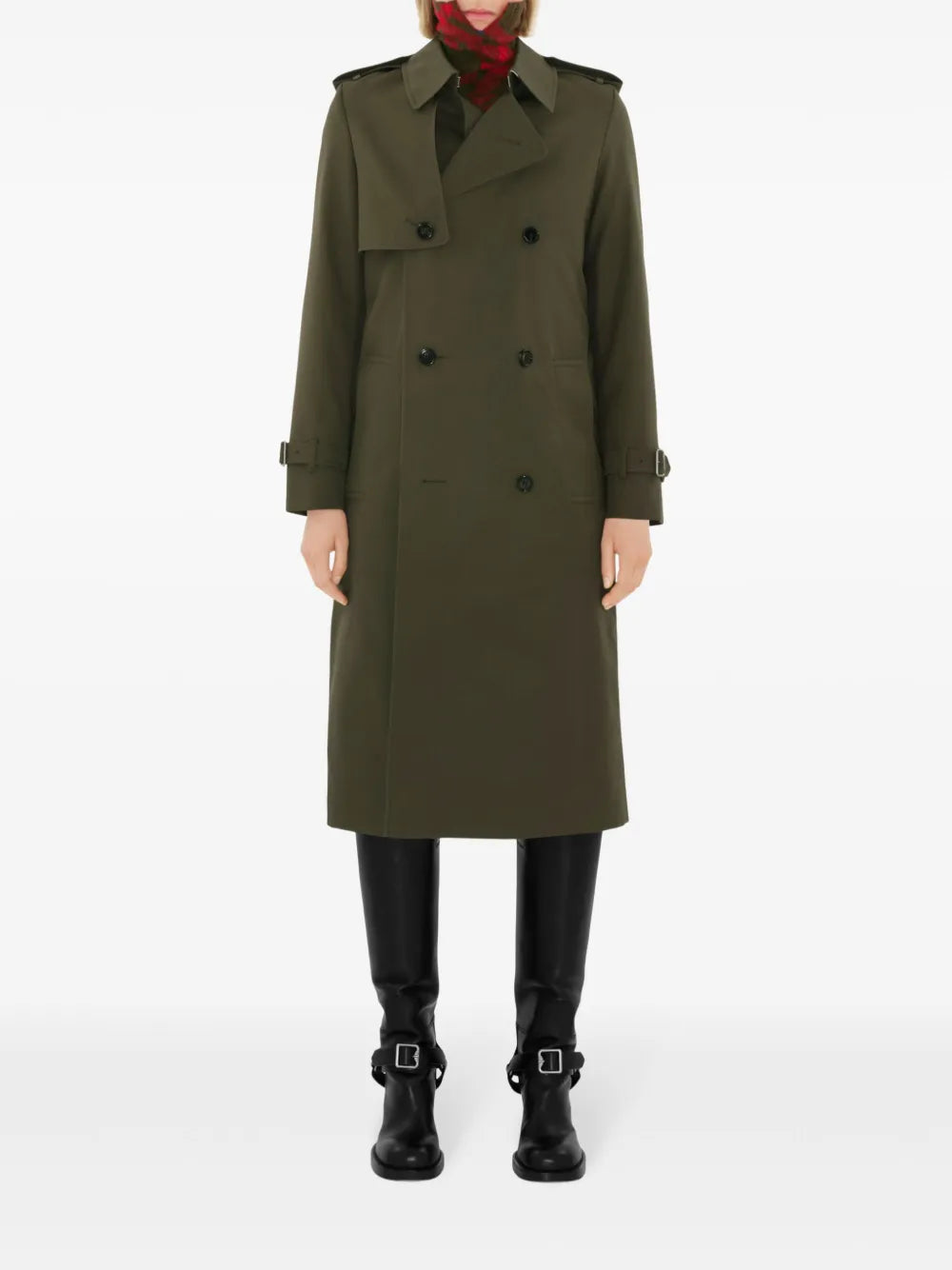 Notched-Lapel Cotton Trench Coat