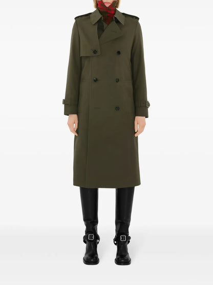 Notched-Lapel Cotton Trench Coat