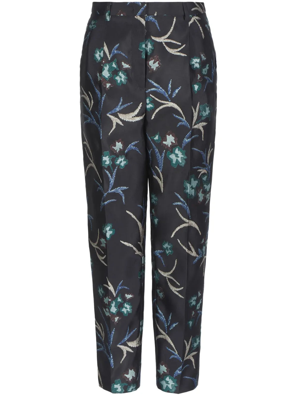 Floral-Print Straight Trousers