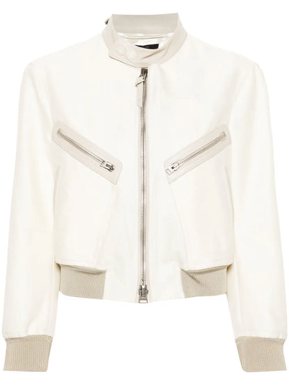 Contrasting-Trim Jacket