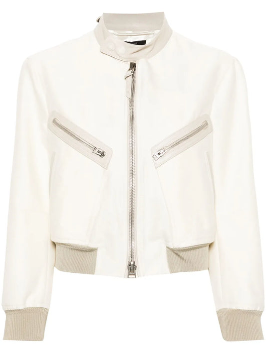 Contrasting-Trim Jacket