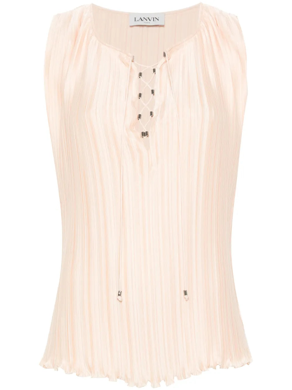 Drawstring Plissé Blouse