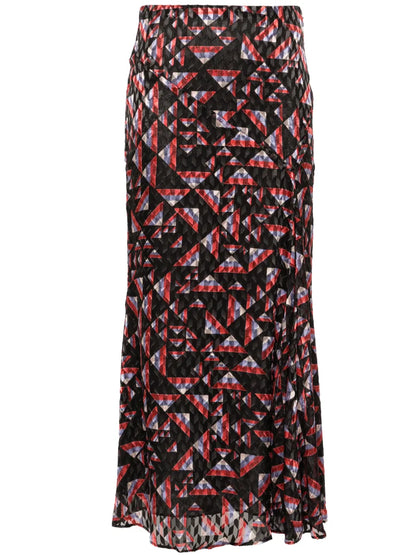 Katae Geometric-Print Midi Skirt