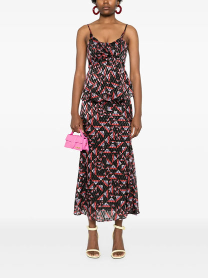 Katae Geometric-Print Midi Skirt