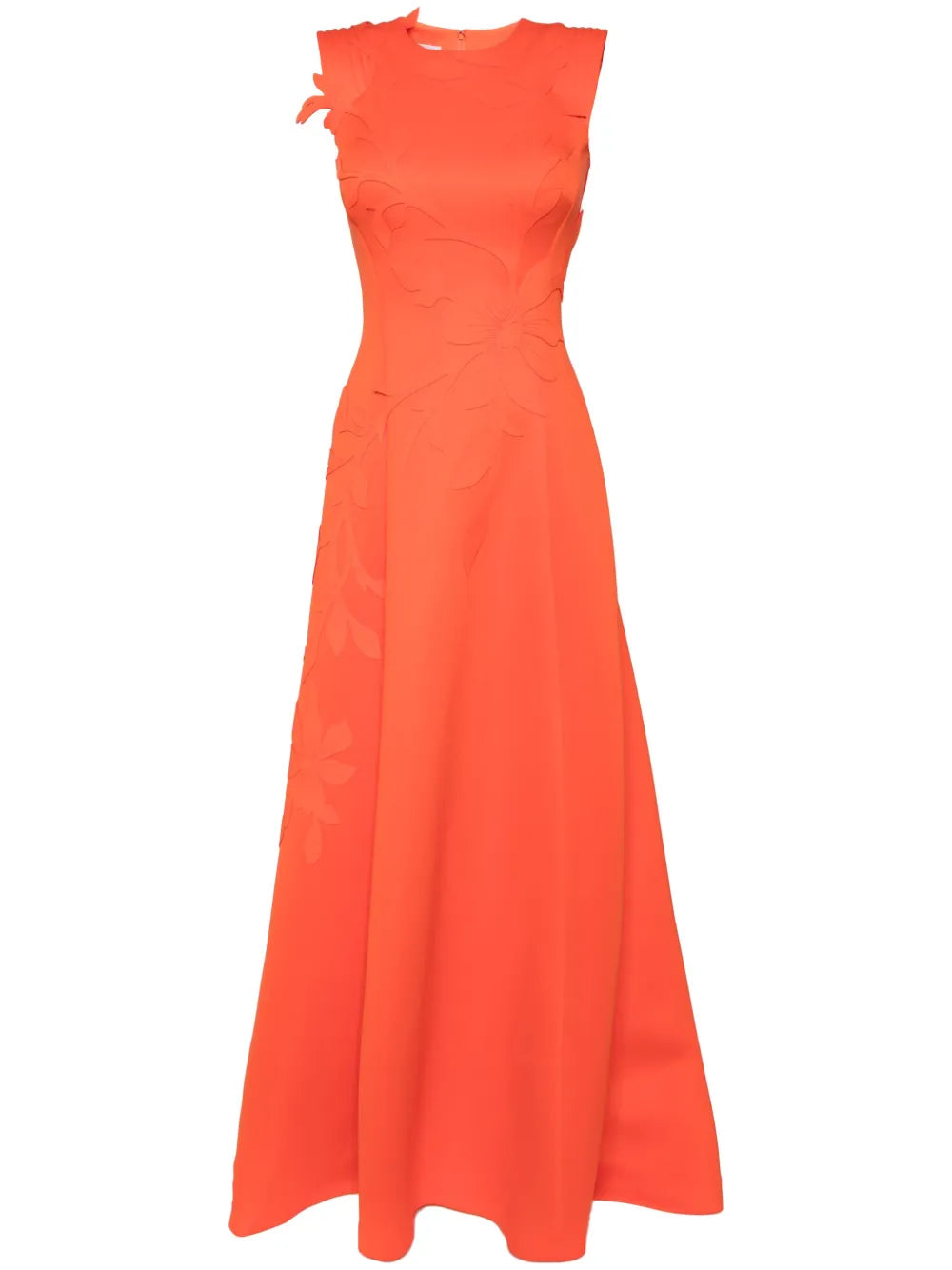 Floral-Detail Neoprene Gown