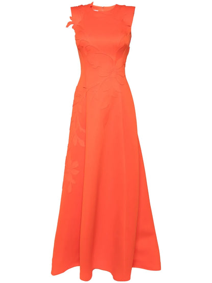 Floral-Detail Neoprene Gown