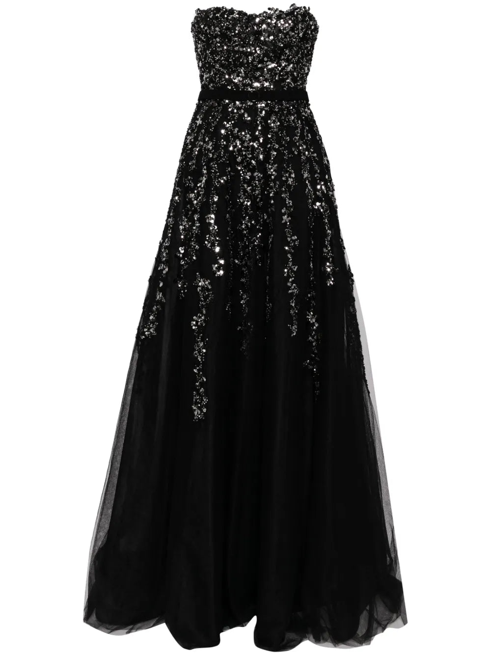 Sequin-Embellished Tulle Gown