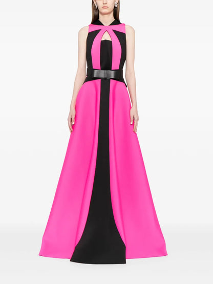 Panelled Belted Gown