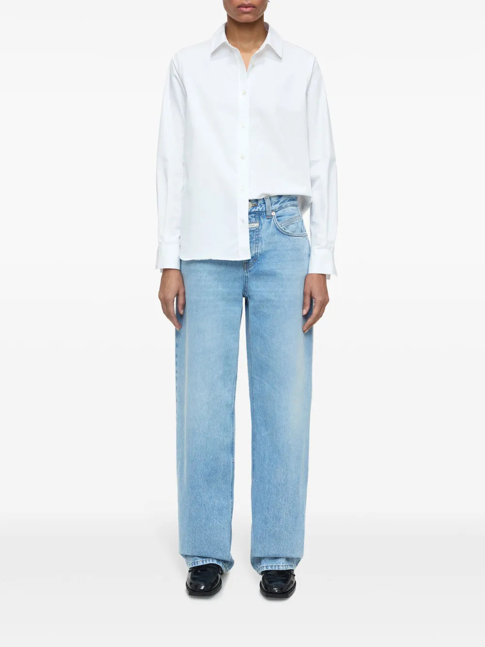 Classic-Collar Button-Up Shirt
