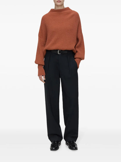 Funnel-Neck Knitted Jumper