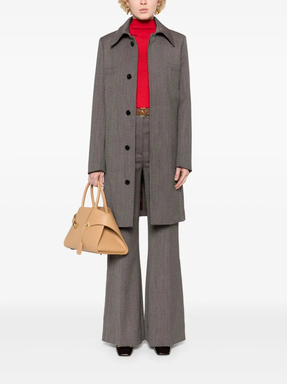 Jacquard Single-Breasted Coat