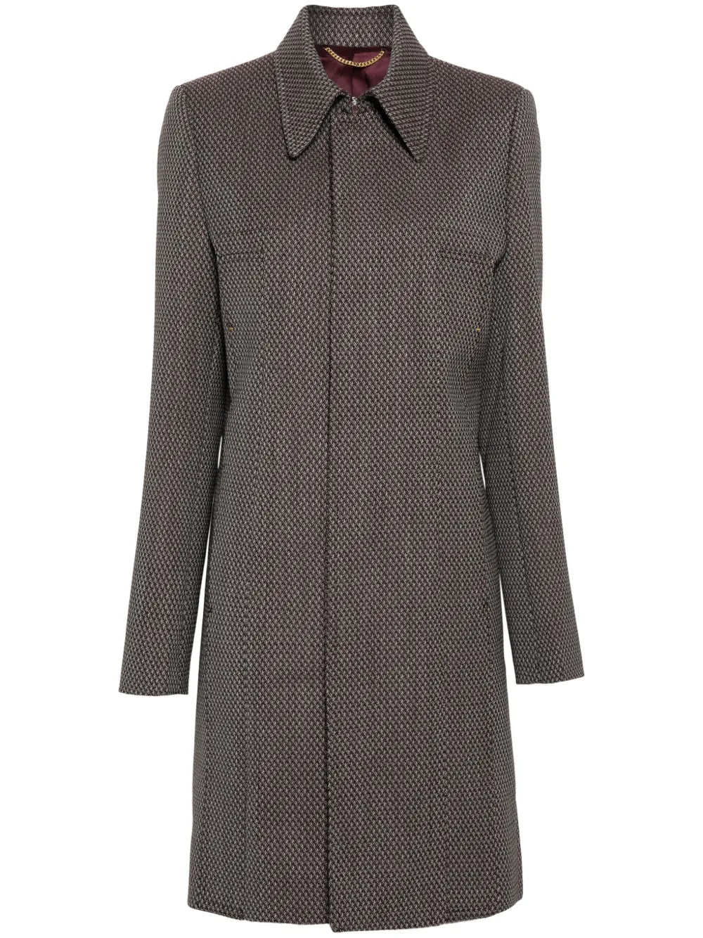 Jacquard Single-Breasted Coat