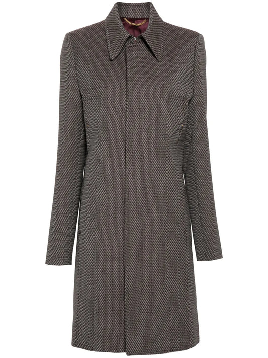 Jacquard Single-Breasted Coat