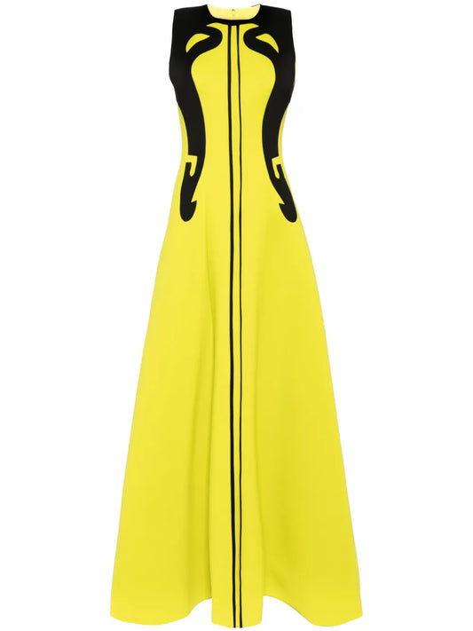 Panelled Neoprene Gown