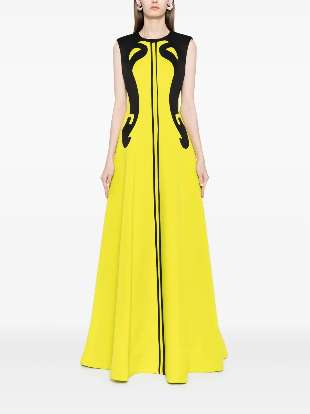 Panelled Neoprene Gown