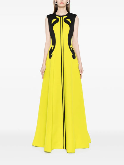 Panelled Neoprene Gown