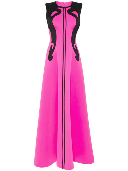 Panelled Neoprene Gown