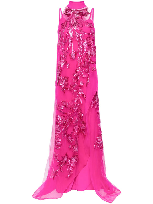 Sequin-Embellished Wide-Leg Jumpsuit