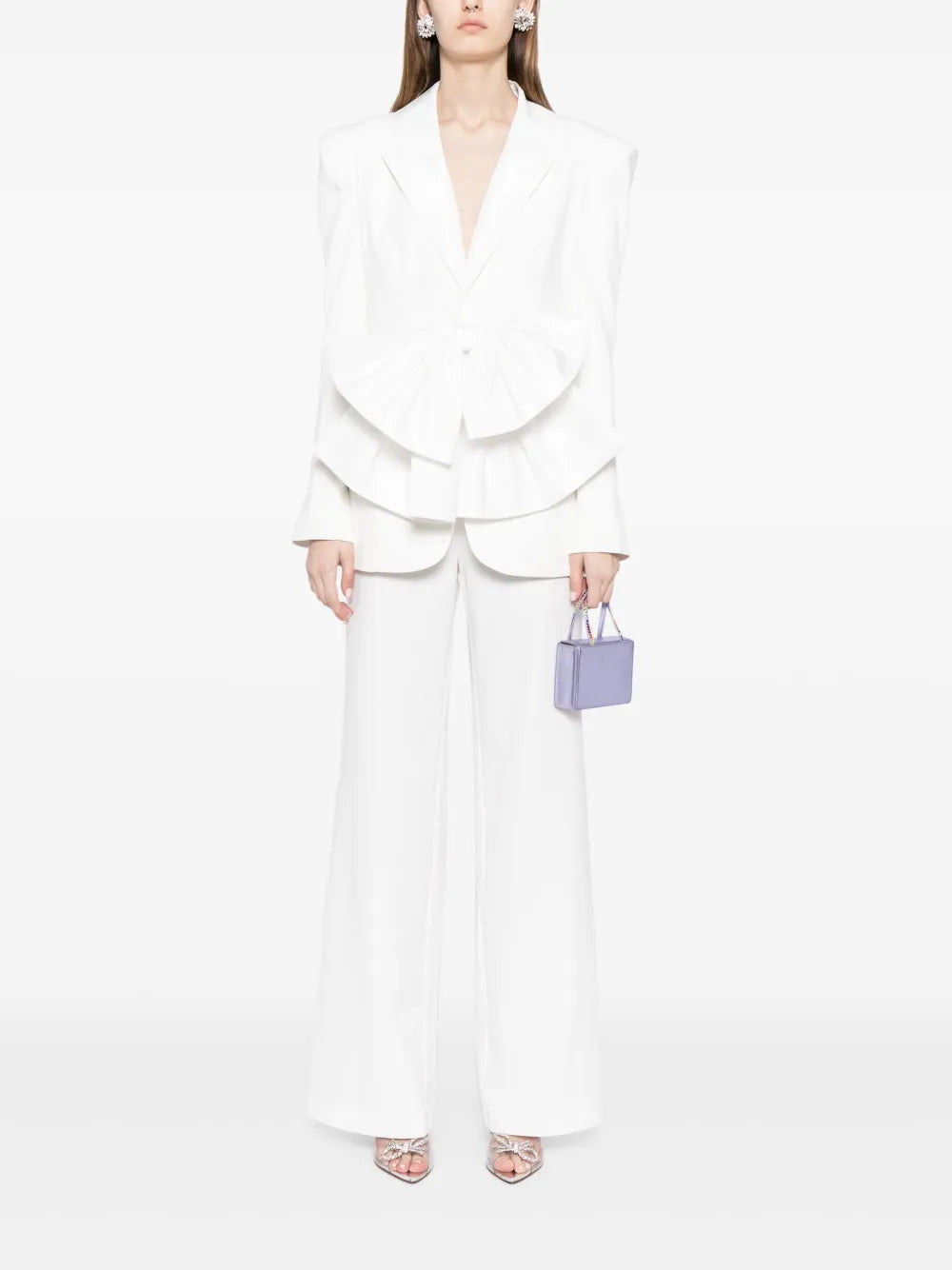 Oversized Bow Notched Lapels Blazer