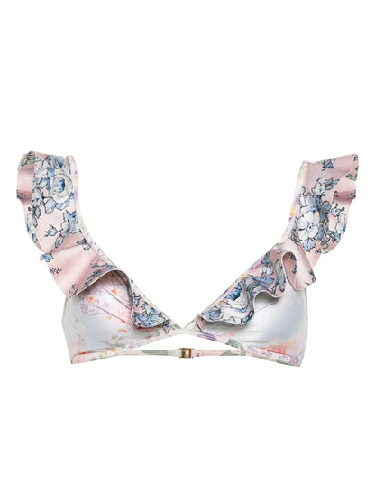 Halliday Spliced Frill Bikini Top