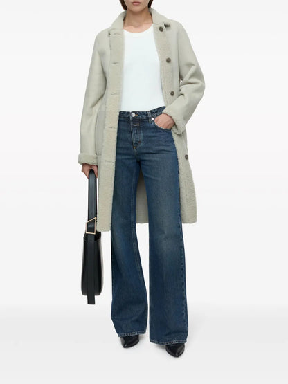 Reversible Single-Breasted Shearling Coat