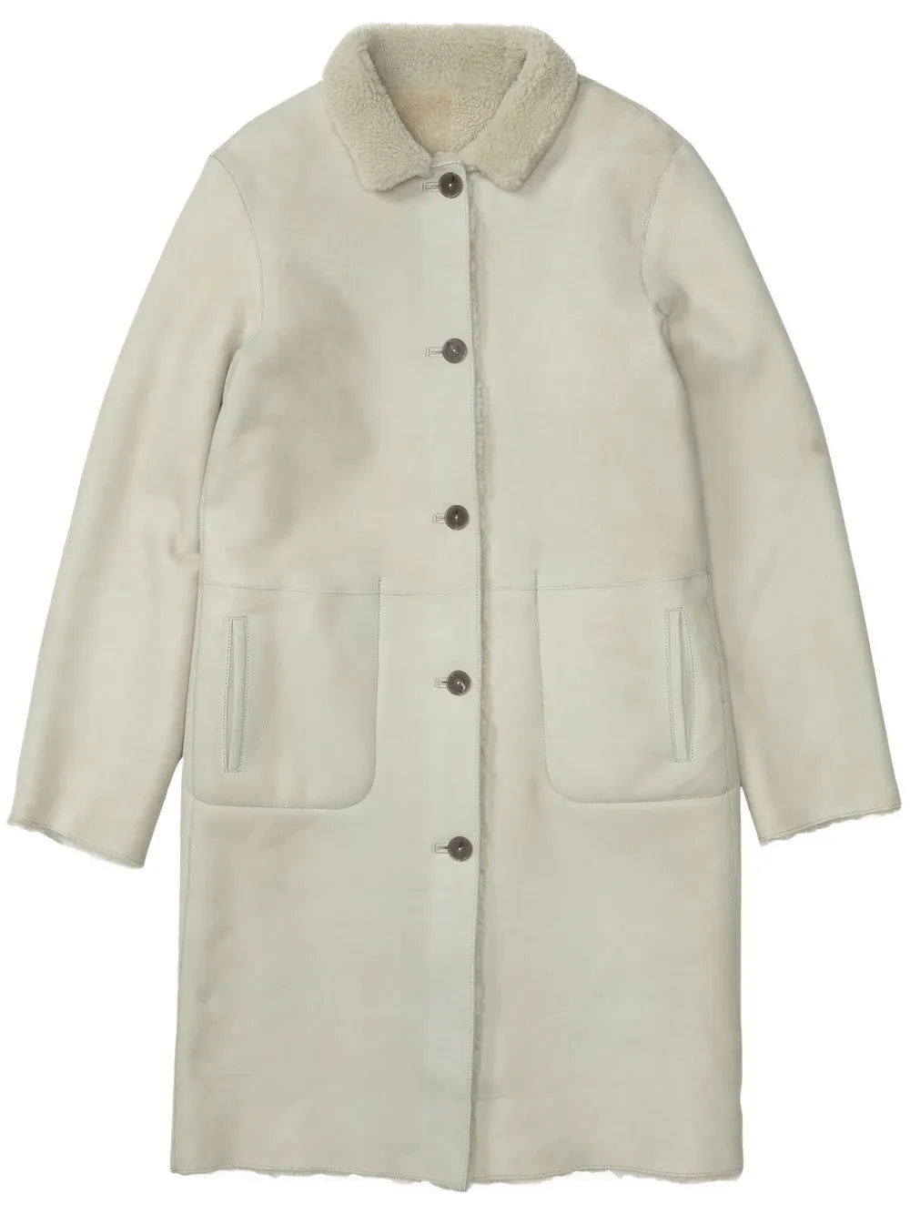 Reversible Single-Breasted Shearling Coat