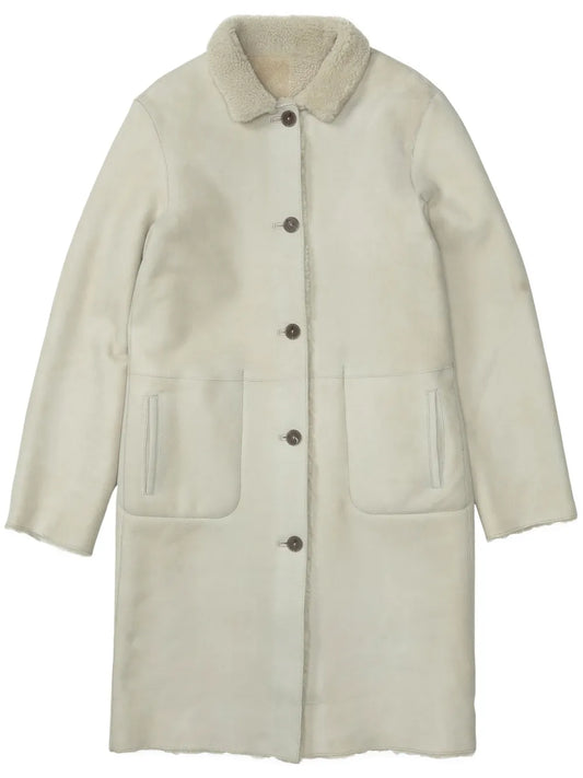 Reversible Single-Breasted Shearling Coat