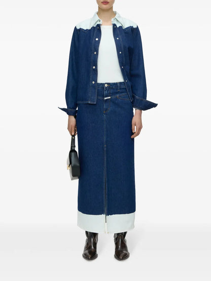 Z-Pocket Denim Skirt