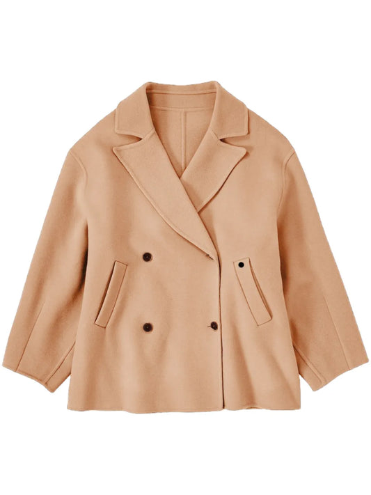Double-Breasted Notch-Lapel Coat