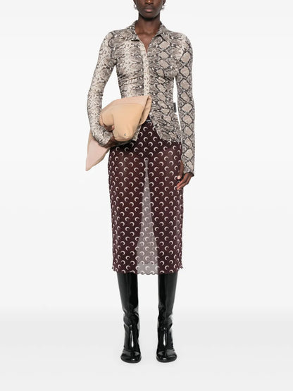 Python-Print Draped Blouse