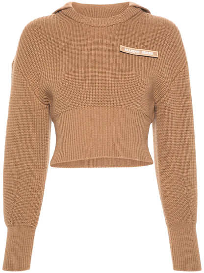 Half Cardigan Knit Sailor Sweater