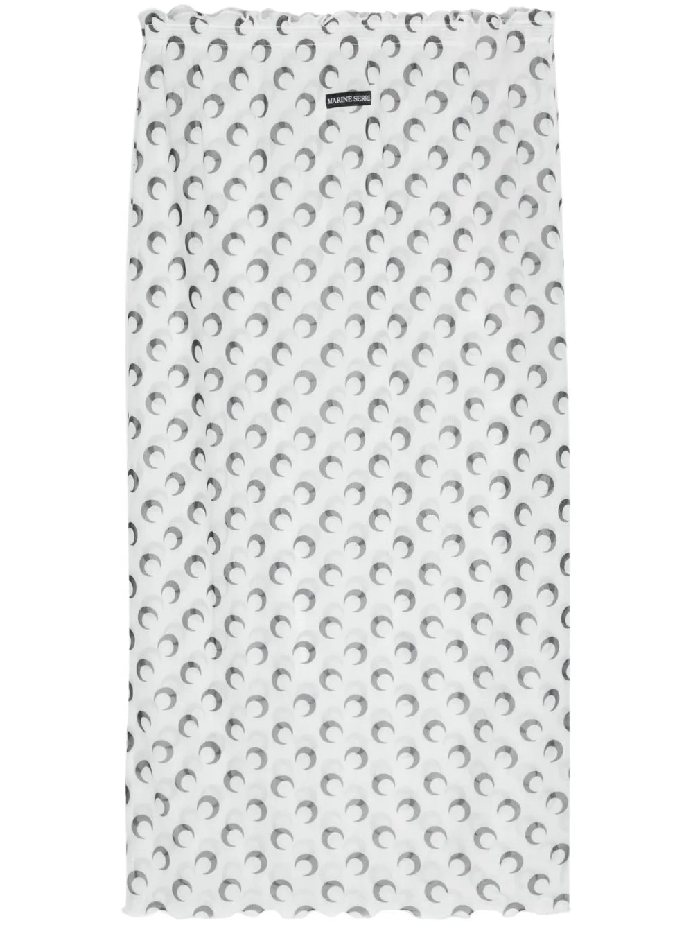 Crescent-Moon-Print Midi Skirt