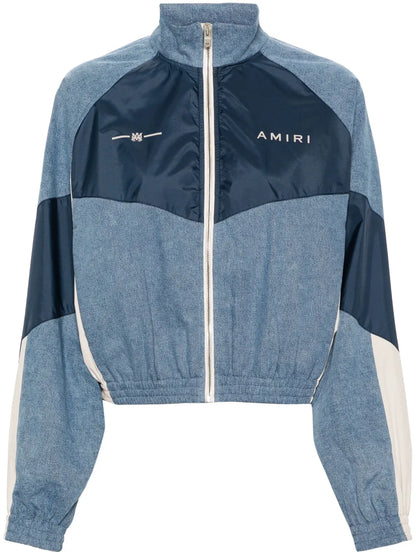 Cropped Chambray Track Jacket