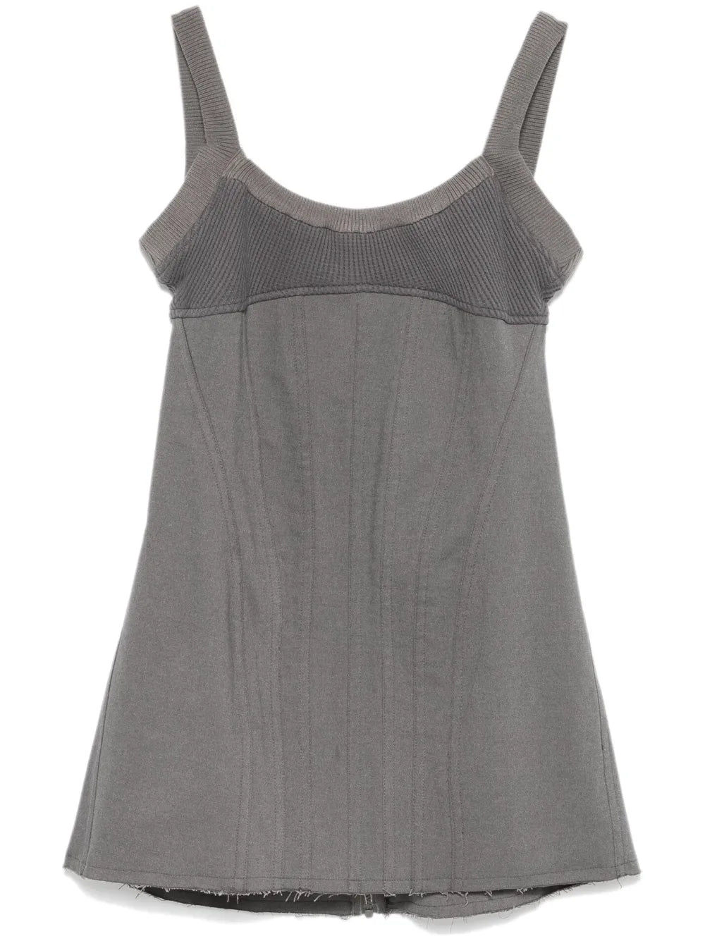 Waffle-Knit Corset Mini Dress