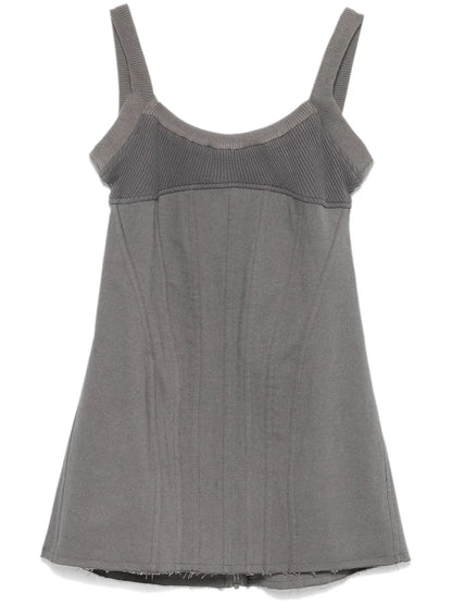 Waffle-Knit Corset Mini Dress