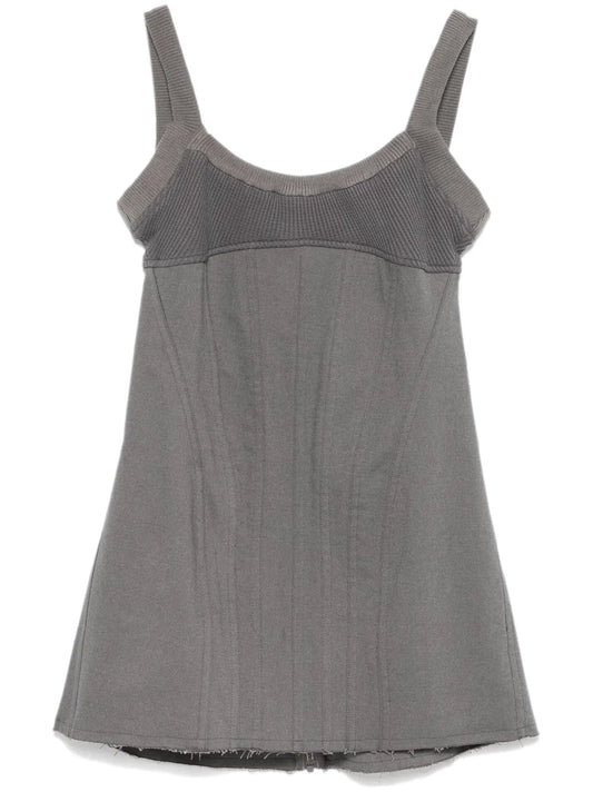 Waffle-Knit Corset Mini Dress