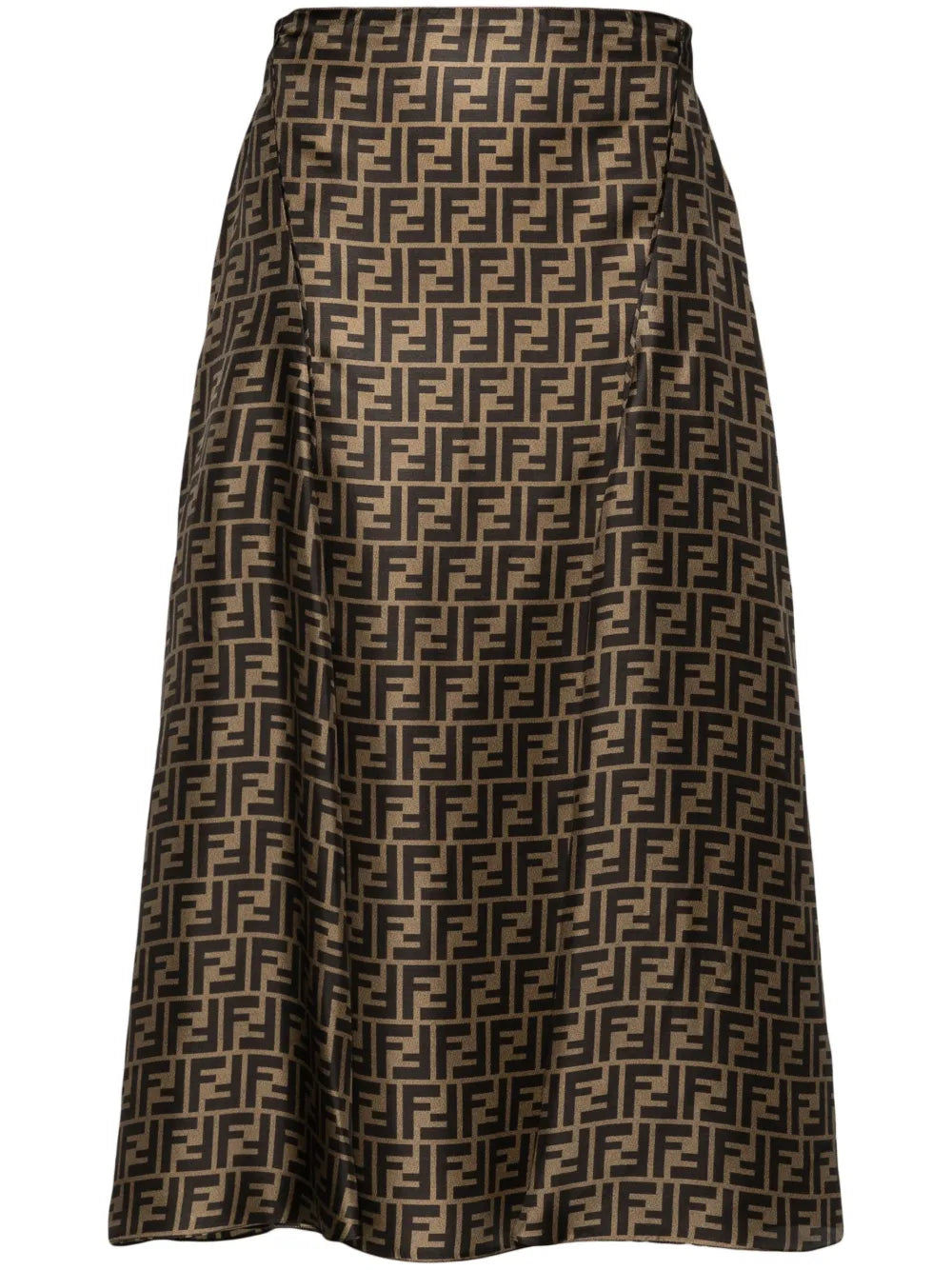 Ff-Pattern Print Midi Skirt