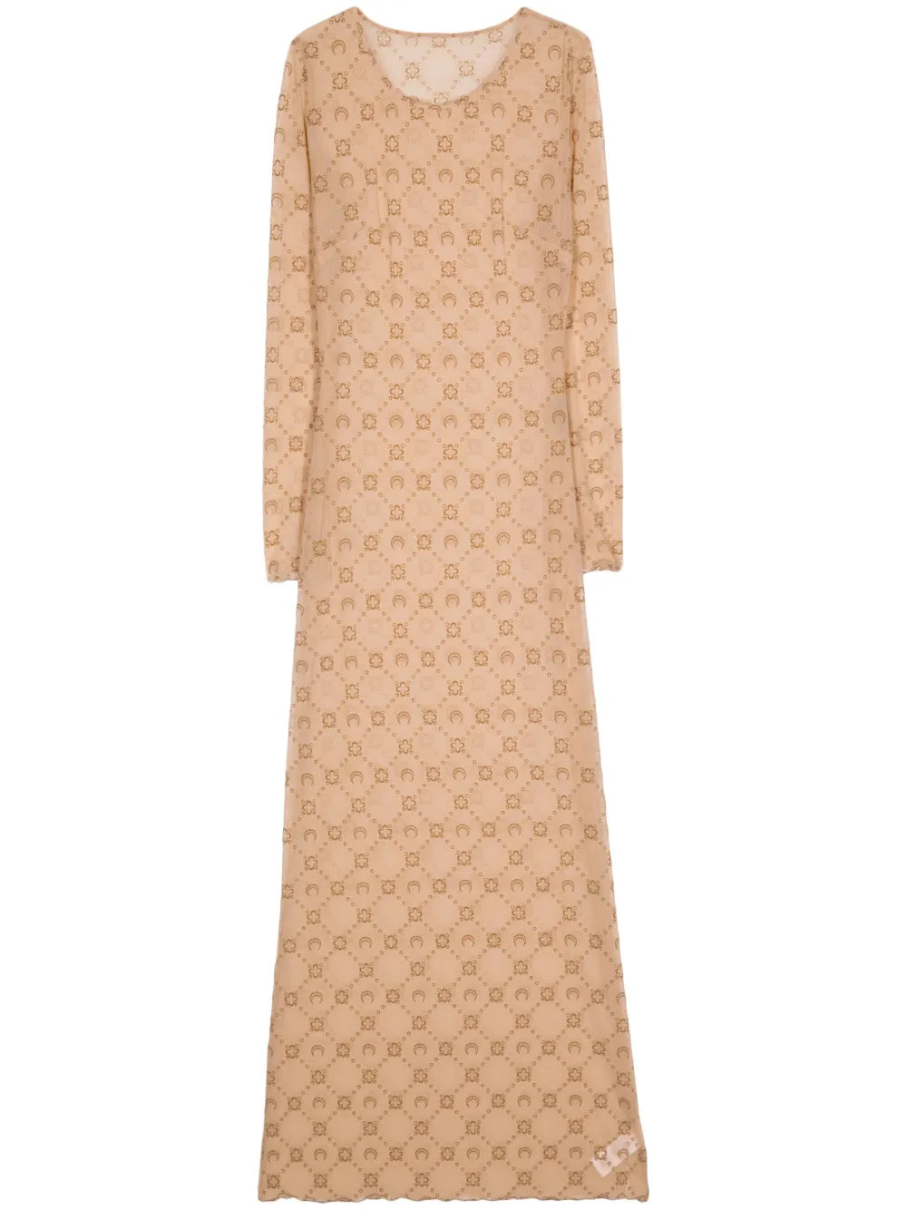 Moonogram-Pattern Semi-Sheer Dress