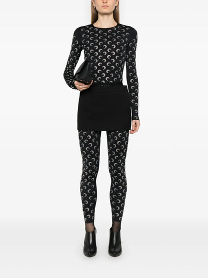 Crescent Moon-Embellished Top