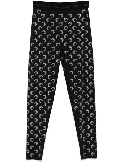 Crescent Moon-Embellished Leggings