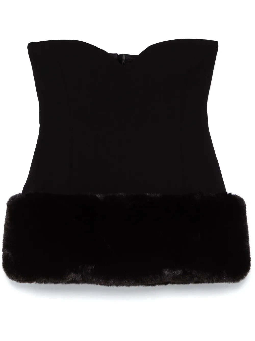 Faux-Fur Trim Corset