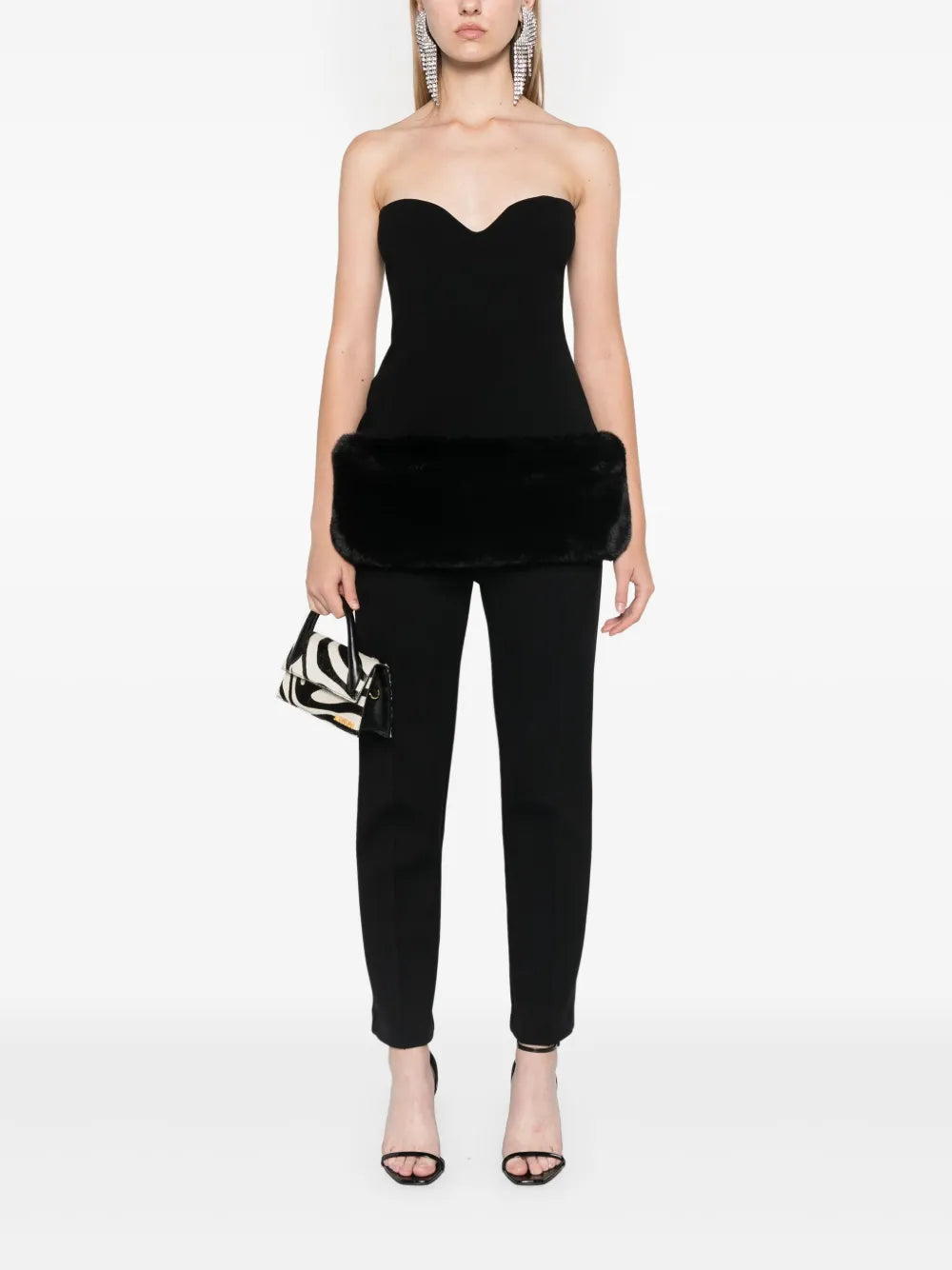 Faux-Fur Trim Corset