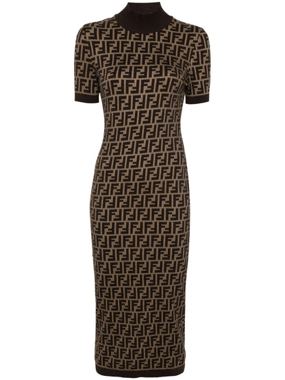 Ff-Jacquard Midi Dress